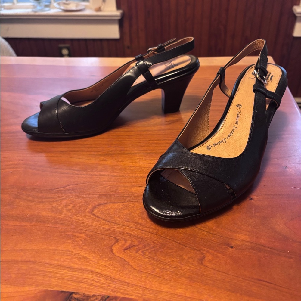 Elegant Black Slingback Heels by Sofft, NWT